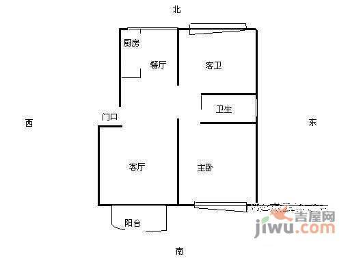 大华清水湾花园2室2厅1卫127㎡户型图