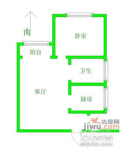 天山怡景苑1室1厅1卫90㎡户型图