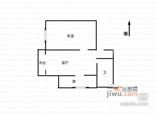 上海苏堤春晓名苑1室1厅1卫85㎡户型图