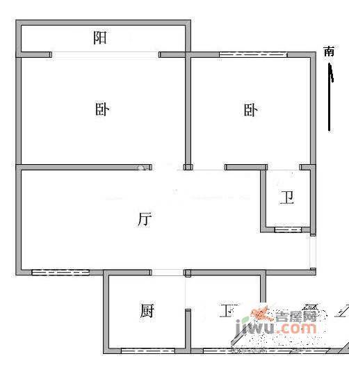 南方新村2室2厅1卫94㎡户型图