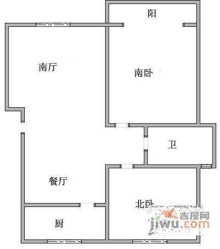 南方新村2室2厅1卫94㎡户型图