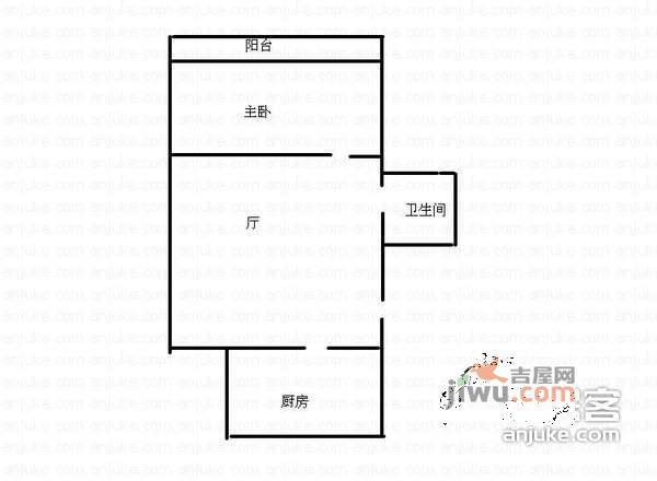 南方新村1室1厅1卫60㎡户型图