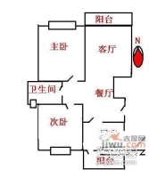 双秀西苑2室2厅1卫106㎡户型图