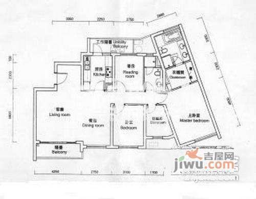 仁恒河滨花园3室2厅2卫246㎡户型图