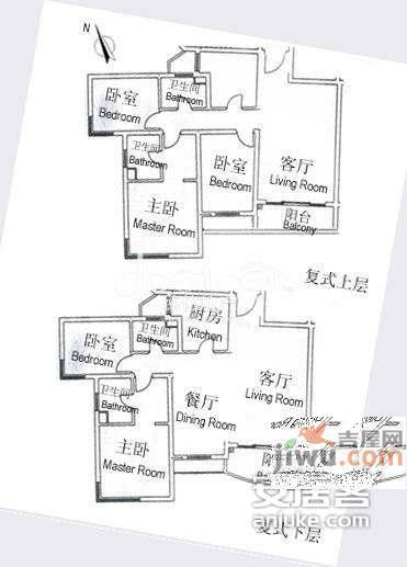 仁恒河滨花园5室3厅3卫460㎡户型图