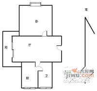 浦发绿城北区1室1厅1卫80㎡户型图