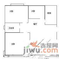 浦发绿城北区2室2厅2卫82㎡户型图