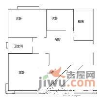 浦发绿城北区2室2厅2卫82㎡户型图