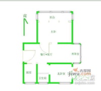 浦发绿城北区2室1厅1卫80㎡户型图