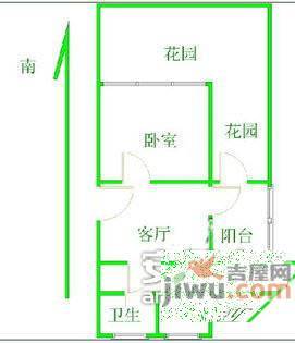 浦发绿城北区1室1厅1卫80㎡户型图