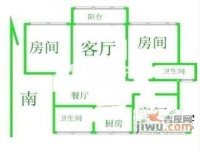 浦发绿城北区3室2厅2卫121㎡户型图