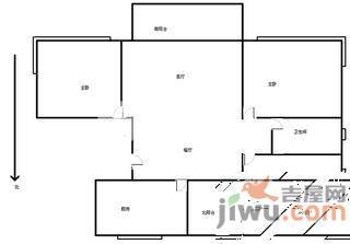 浦发绿城北区3室2厅2卫121㎡户型图