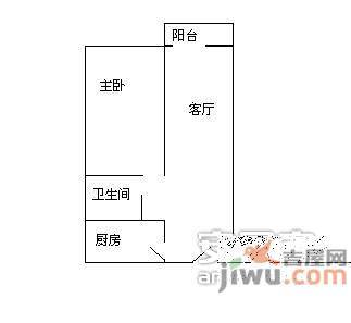 金鹤新城双佳翠庭1室1厅1卫59㎡户型图