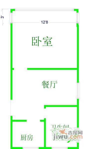 金鹤新城双佳翠庭1室1厅1卫59㎡户型图