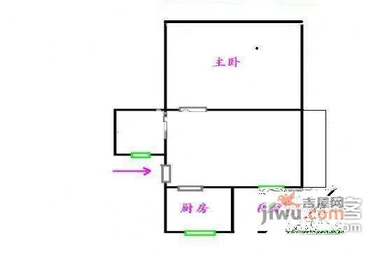 九城湖滨1室1厅1卫69㎡户型图