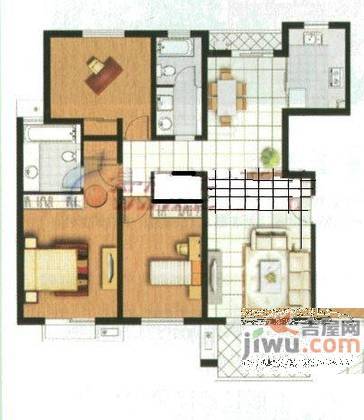 九城湖滨3室2厅2卫137㎡户型图