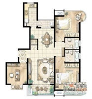 经纬阳光水岸家园3室2厅2卫138㎡户型图