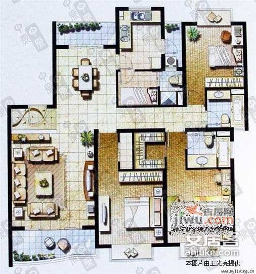 经纬阳光水岸家园6室4厅4卫280㎡户型图