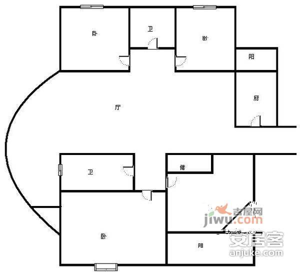 新湖明珠城4室2厅2卫196㎡户型图