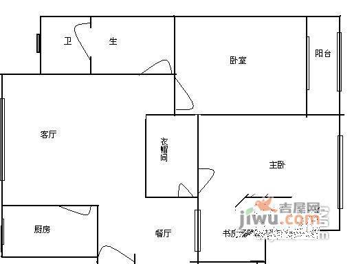 新湖明珠城3室2厅1卫130㎡户型图