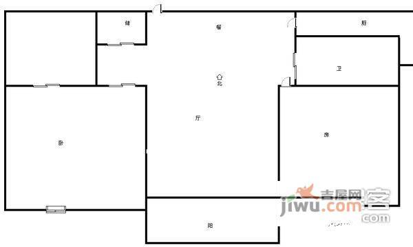 绿地世纪城二期2室2厅2卫112㎡户型图