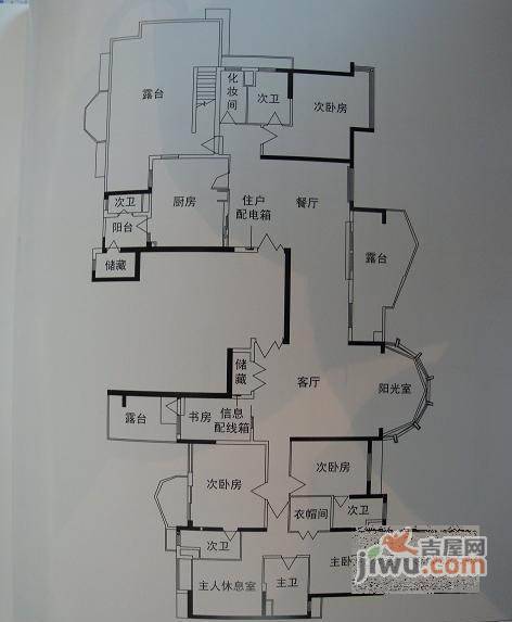 天山河畔花园6室3厅4卫350㎡户型图