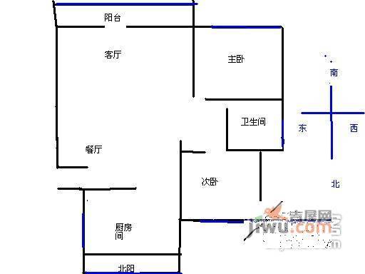 上海康城一期2室2厅1卫98㎡户型图