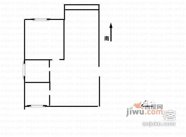 永灵小区1室2厅1卫户型图