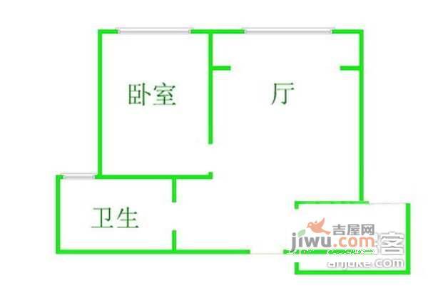 岚皋馨苑1室1厅1卫47㎡户型图