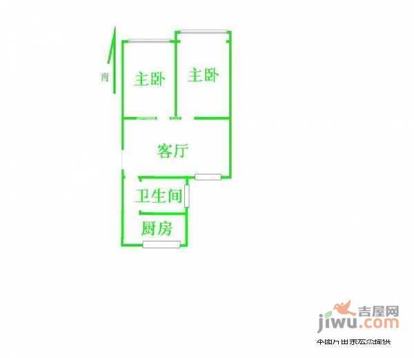 金桥湾清水苑2室1厅1卫70㎡户型图