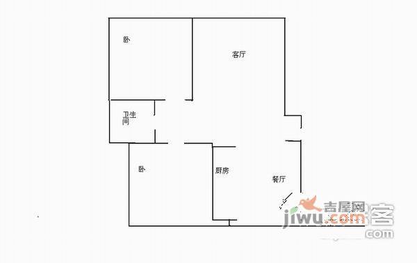 金榜世家2室2厅1卫100㎡户型图