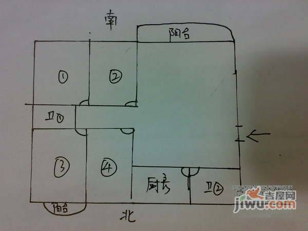 锦绿新城4室2厅2卫127㎡户型图