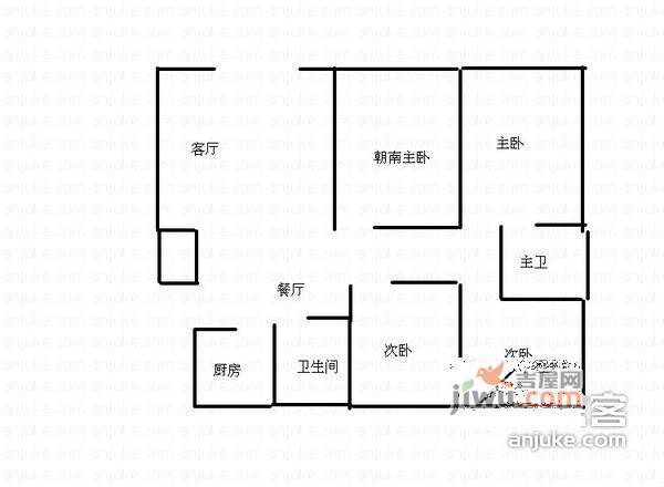 锦绿新城4室2厅2卫127㎡户型图