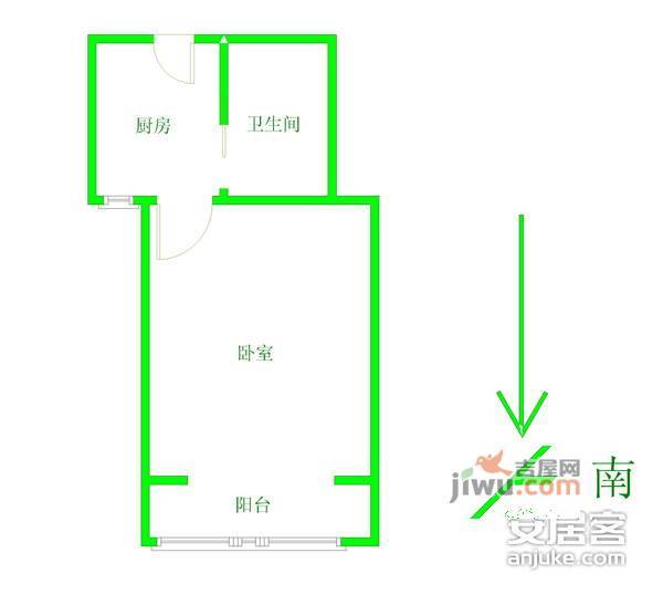 锦绿新城1室1厅1卫户型图