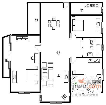 锦绿新城3室2厅2卫170㎡户型图