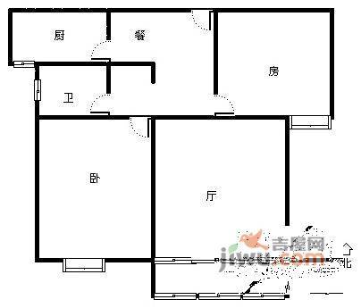 锦绿新城2室2厅1卫116㎡户型图