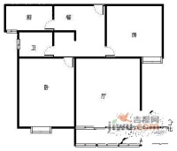 锦绿新城2室2厅1卫116㎡户型图