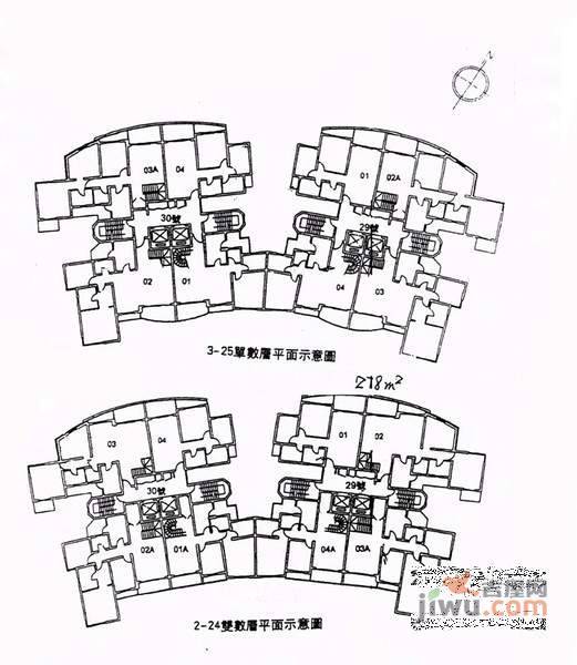 仁恒滨江园5室3厅3卫285㎡户型图