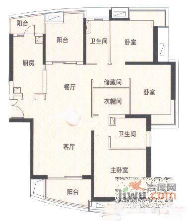 嘉悦天地4室2厅3卫246㎡户型图