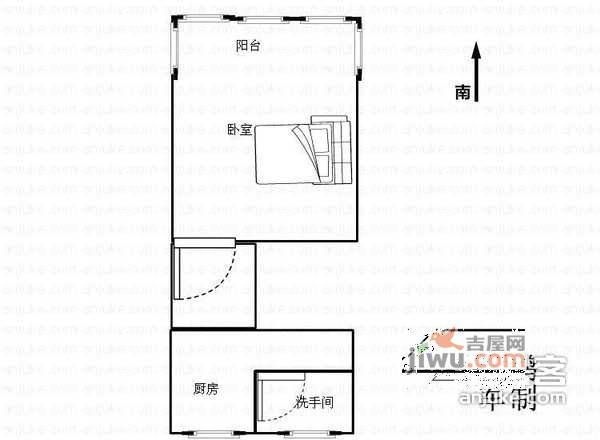 潍坊九村1室1厅1卫68㎡户型图