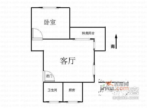 欧风家园1室1厅1卫63㎡户型图