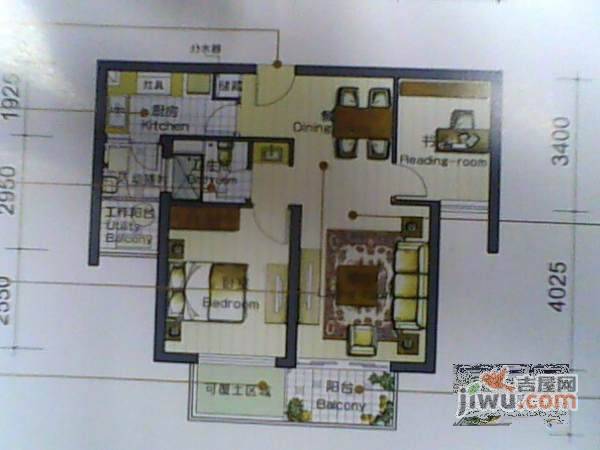 盛世年华2室2厅1卫110㎡户型图