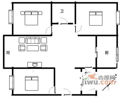 爱家亚洲花园3室2厅2卫140㎡户型图