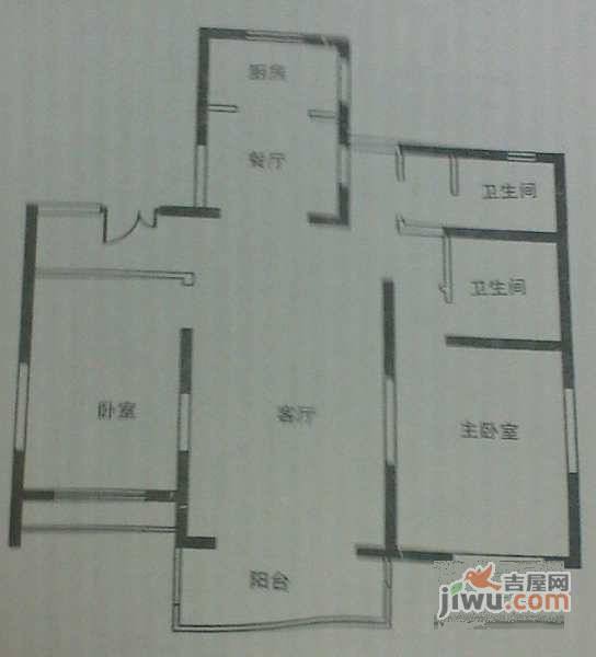 爱家亚洲花园2室2厅2卫119㎡户型图