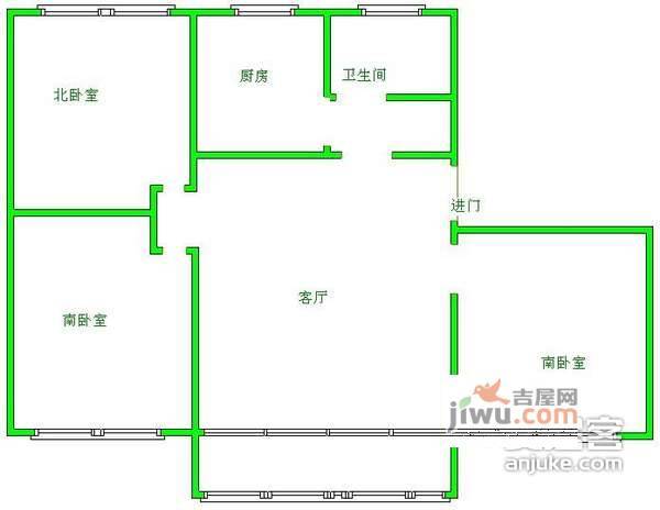 东城新村3室1厅1卫104㎡户型图