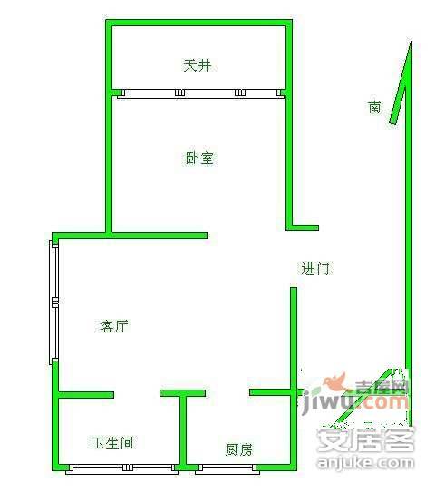 东城新村1室1厅1卫103㎡户型图