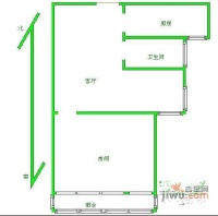 东城新村1室2厅1卫60㎡户型图