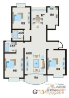 宏润公寓3室2厅2卫136㎡户型图