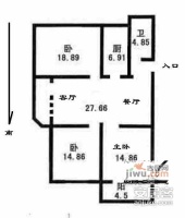 国地公寓3室2厅1卫101㎡户型图