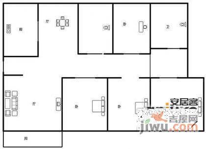 新都花园4室2厅2卫185㎡户型图